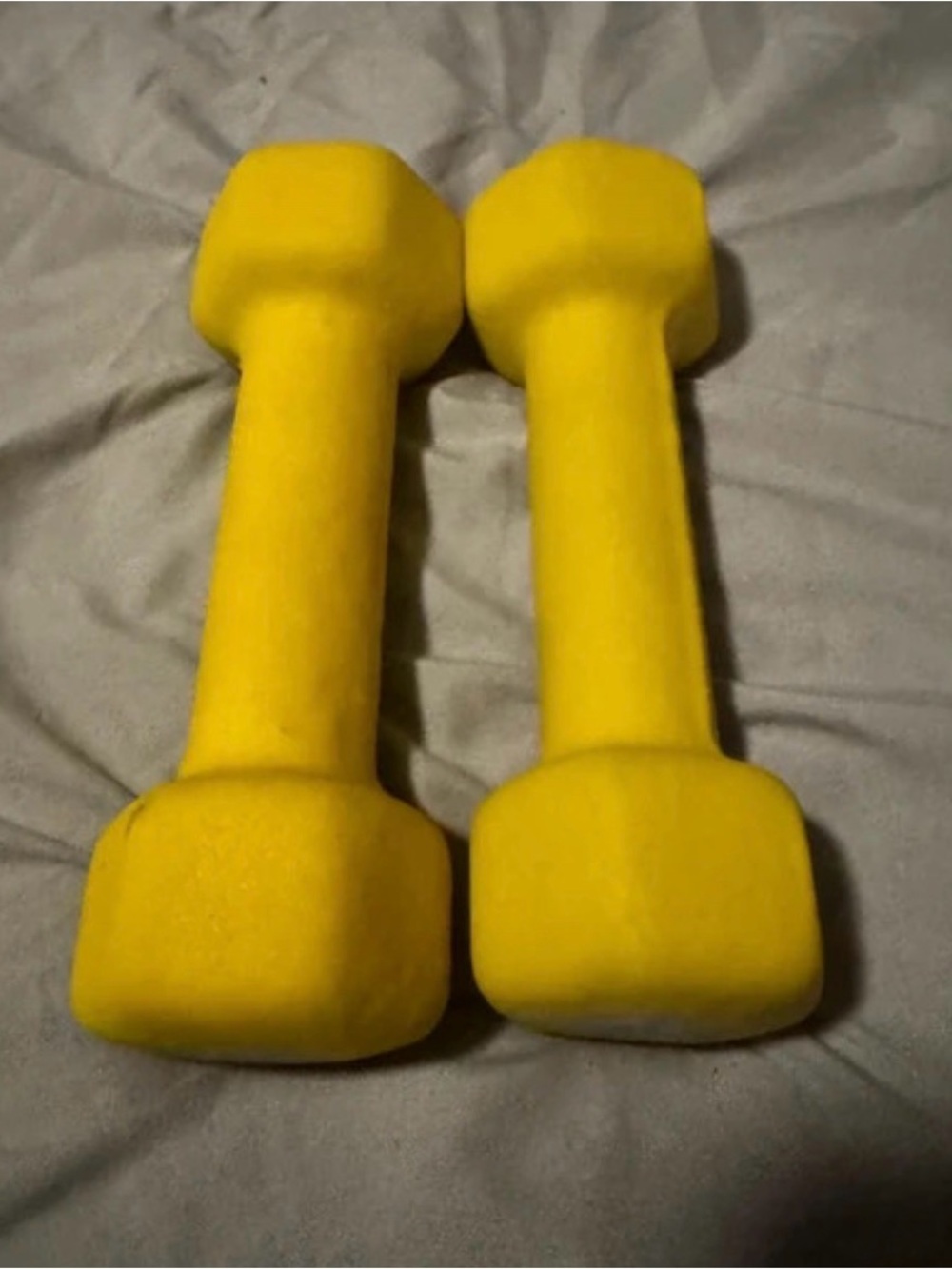 Foam Dumbbell Pair in Bright Yellow